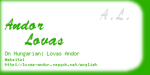 andor lovas business card